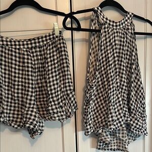 Chic Black and White Gingham Ensemble